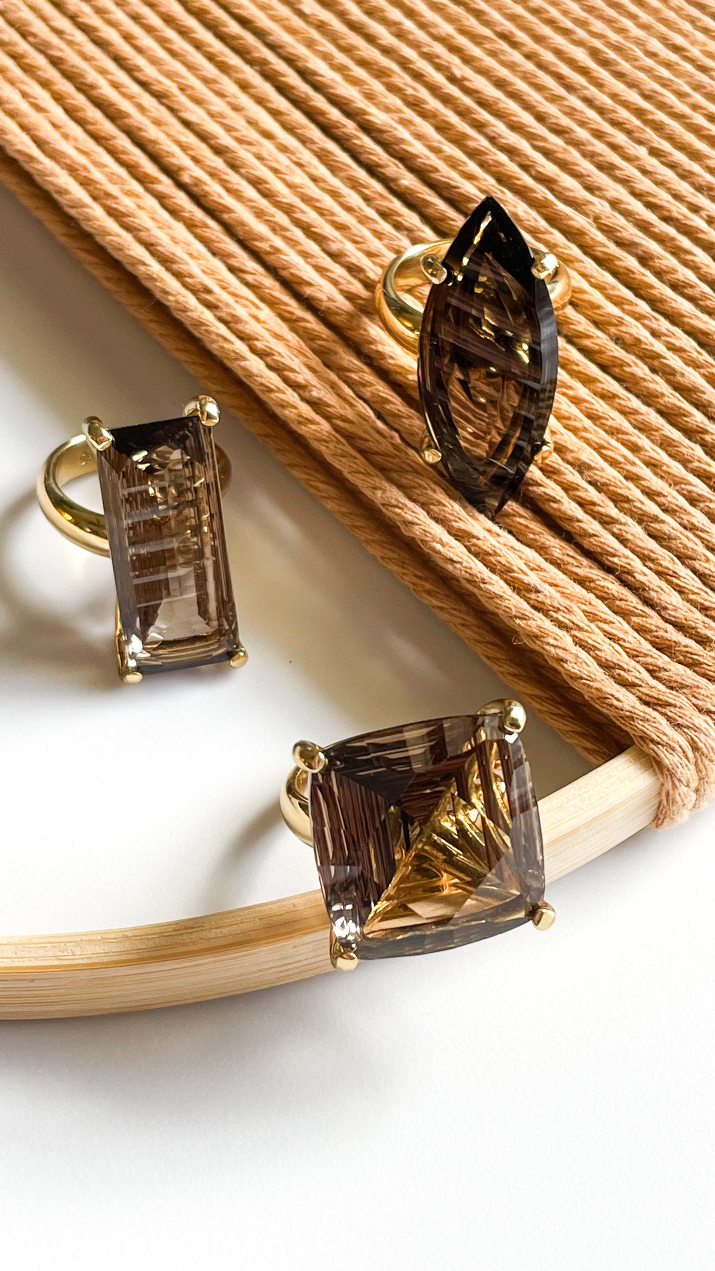 Smokey Quartz Statement Prong Ring - Alchemia