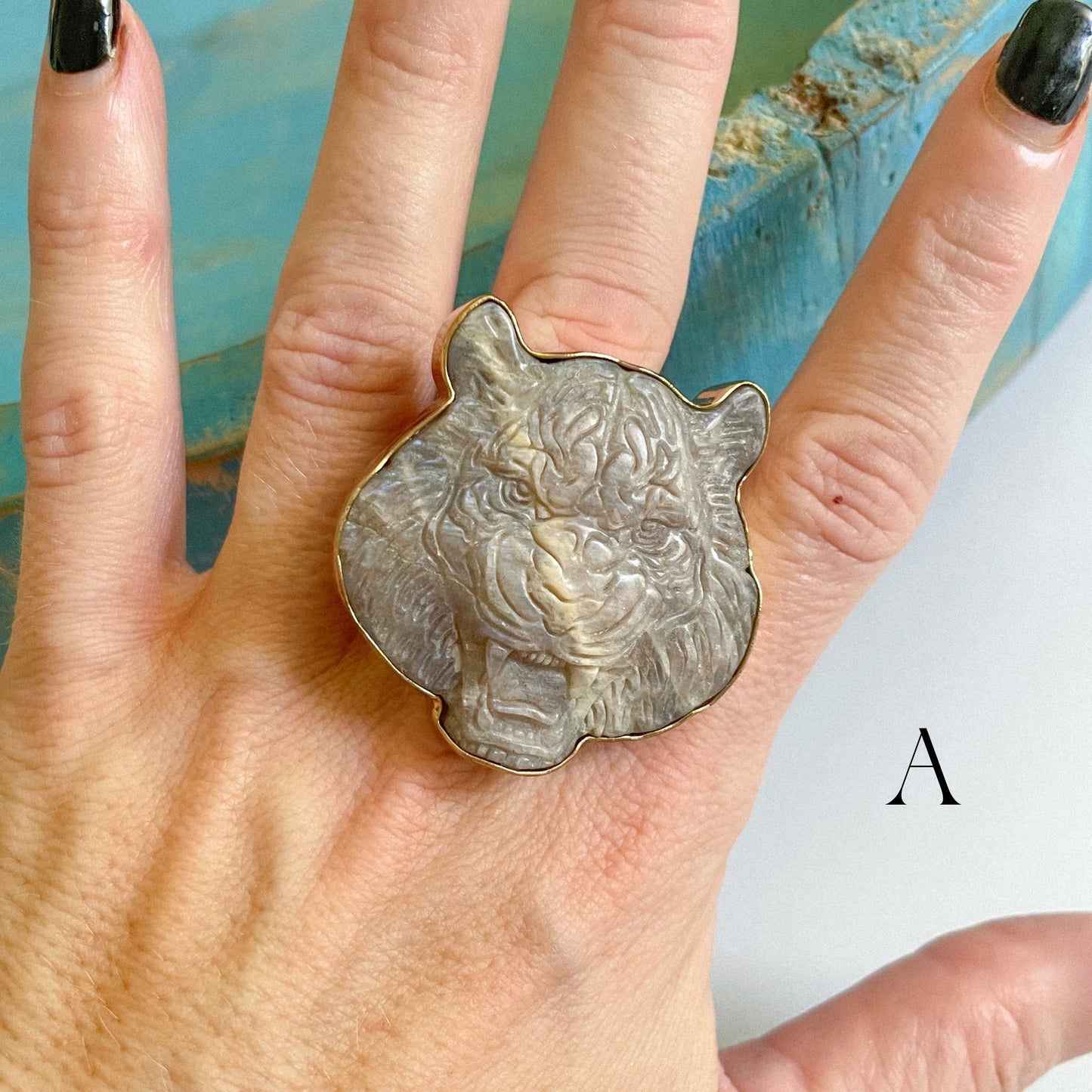 Moonstone Tiger Pendant or Ring - Alchemia