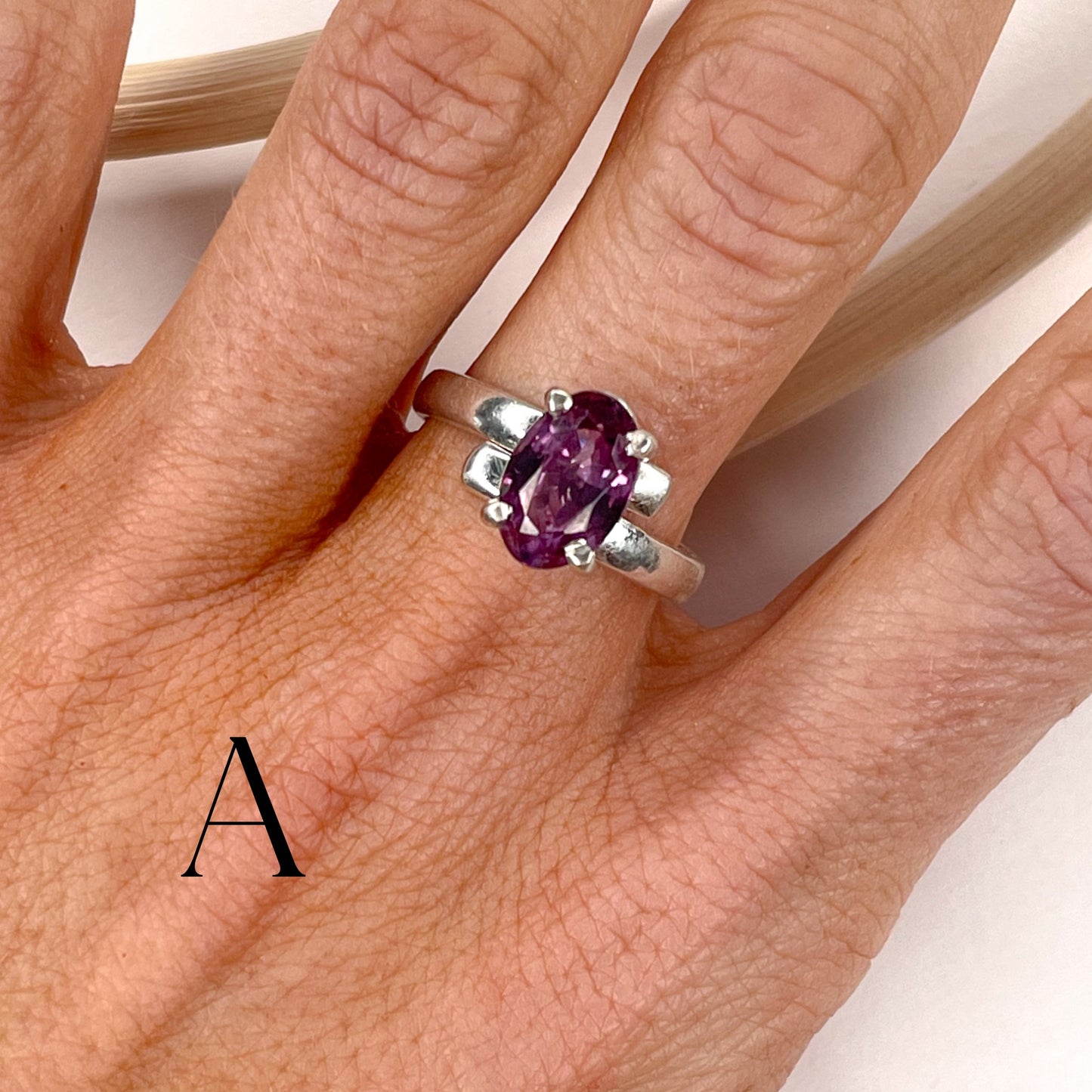 Color Changing Sapphire Prong Ring - Solid Sterling Silver