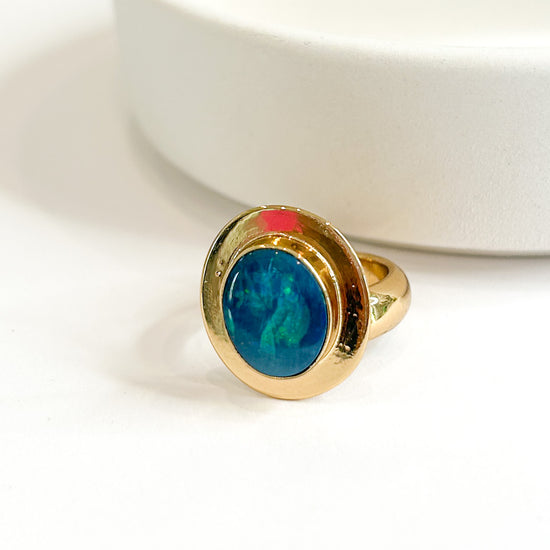Australian Blue Opal Ring - Alchemia