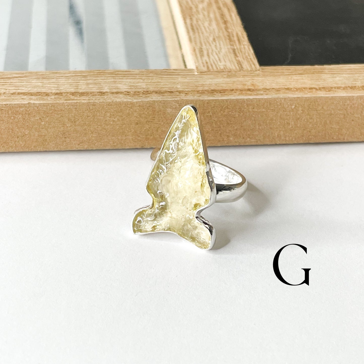 Colorful Glass Arrow Ring - Solid Sterling Silver