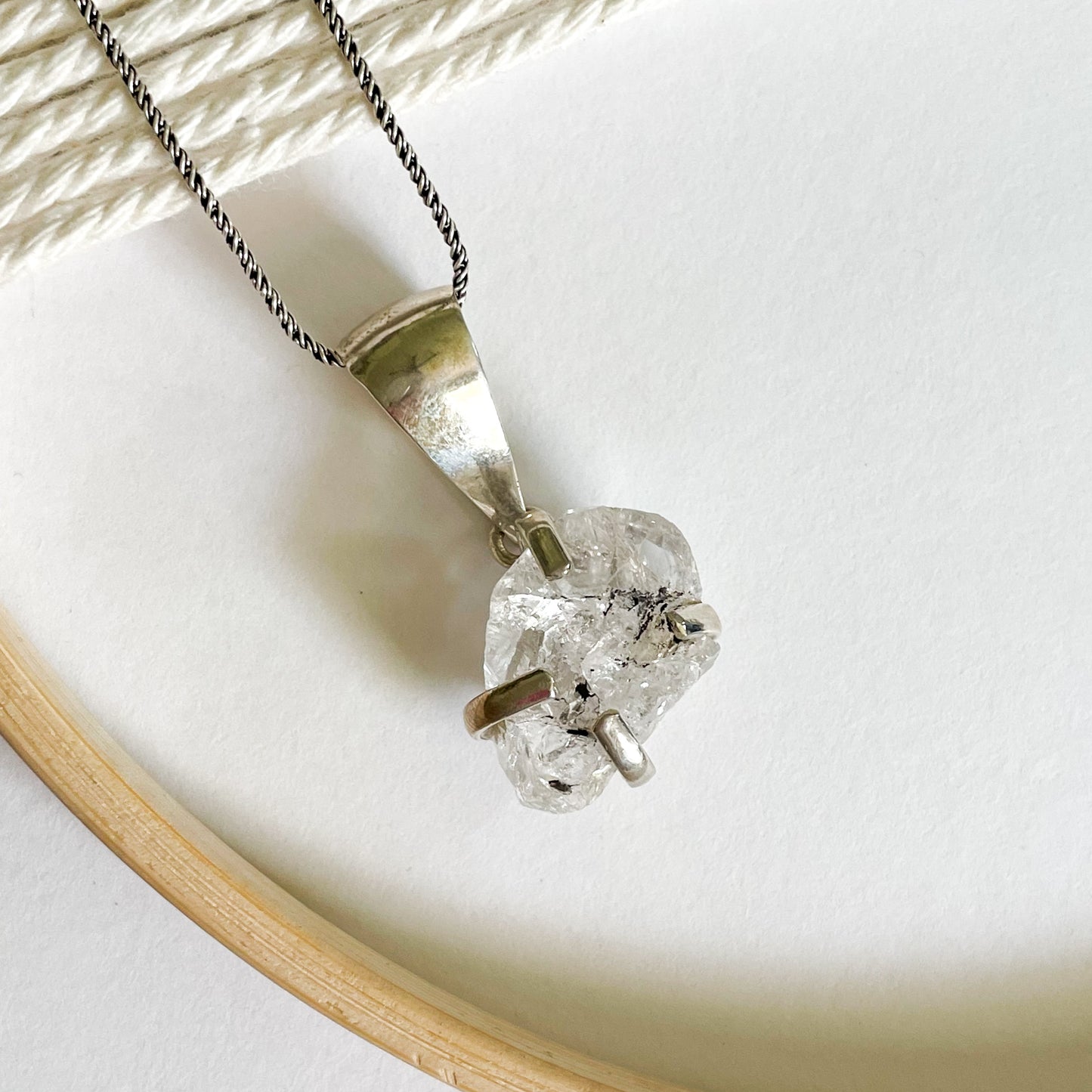 Herkimer Pendant - Solid Sterling Silver