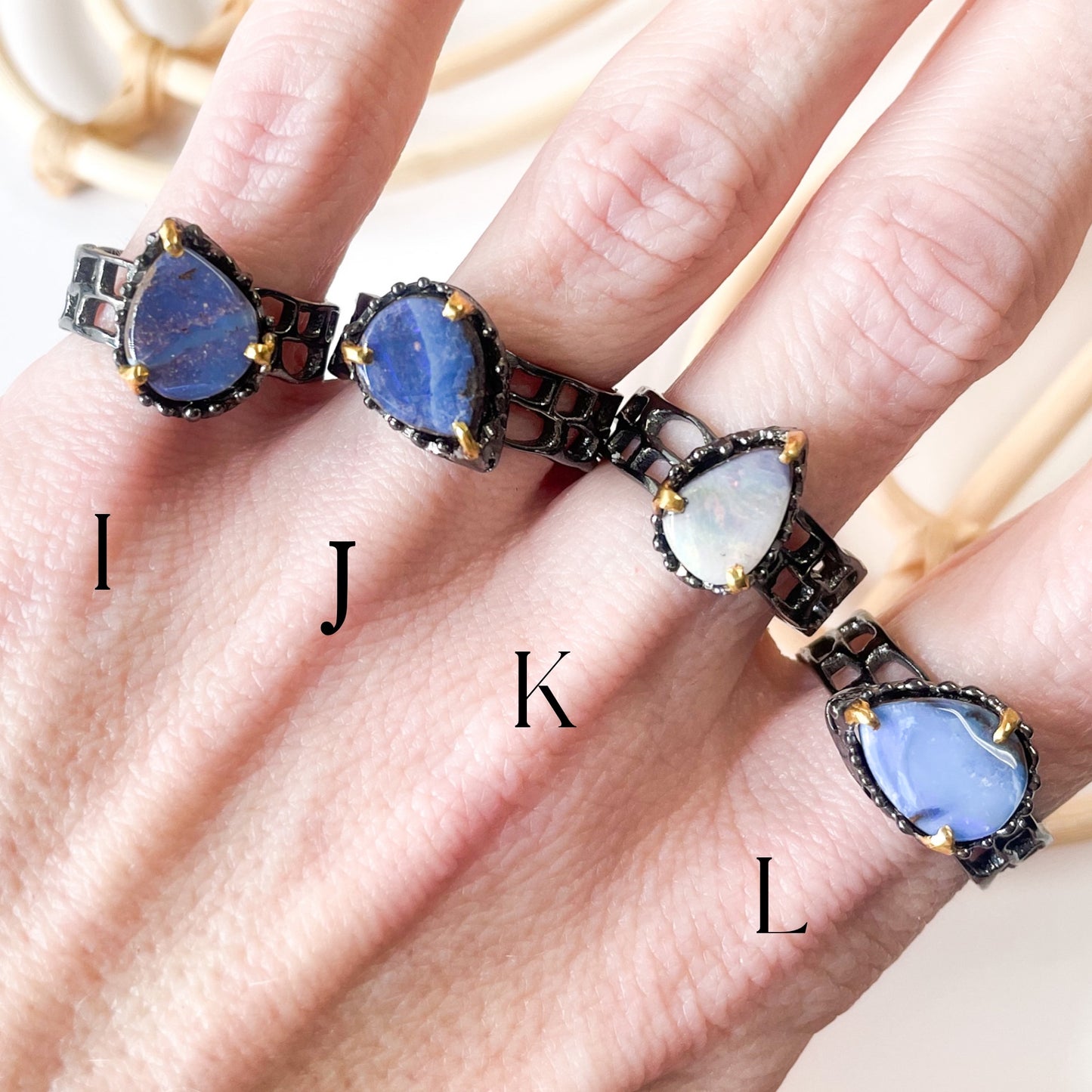 Boulder Opal Unique Band - Solid Sterling Silver