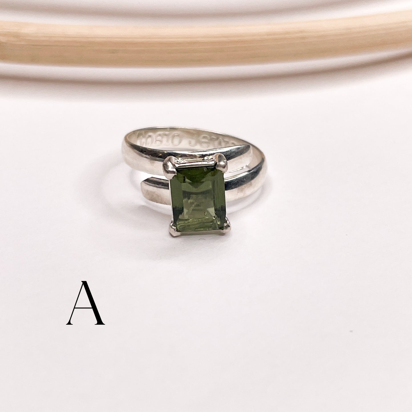 Certified Moldavite Prong Rings - Solid Sterling Silver