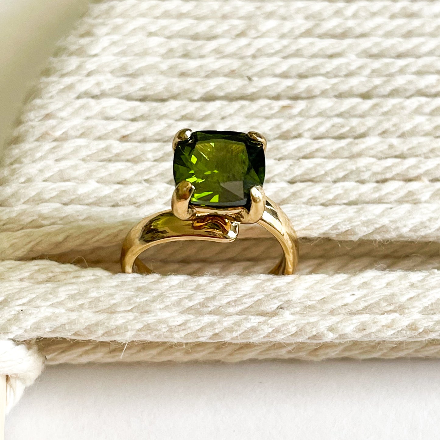 Green CZ Prong Ring - Alchemia