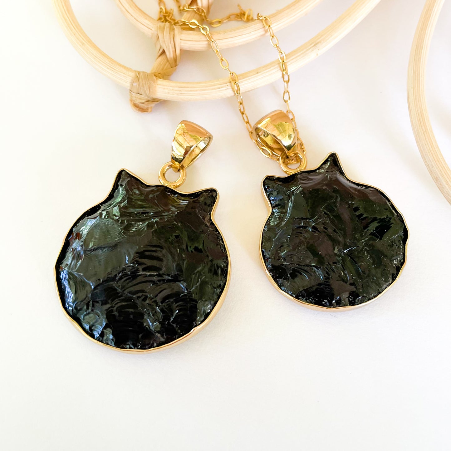 Opalite Kitty Cat Head Pendant - Alchemia