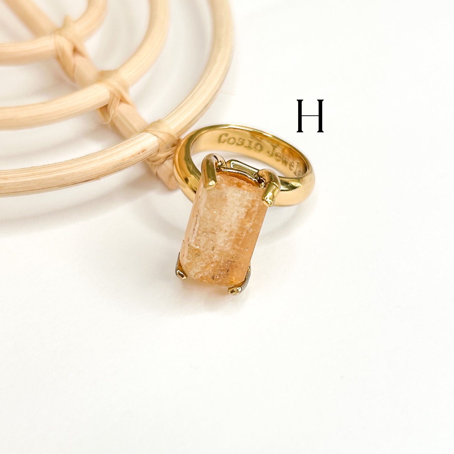 Golden Imperial Topaz Ring Large - Alchemia