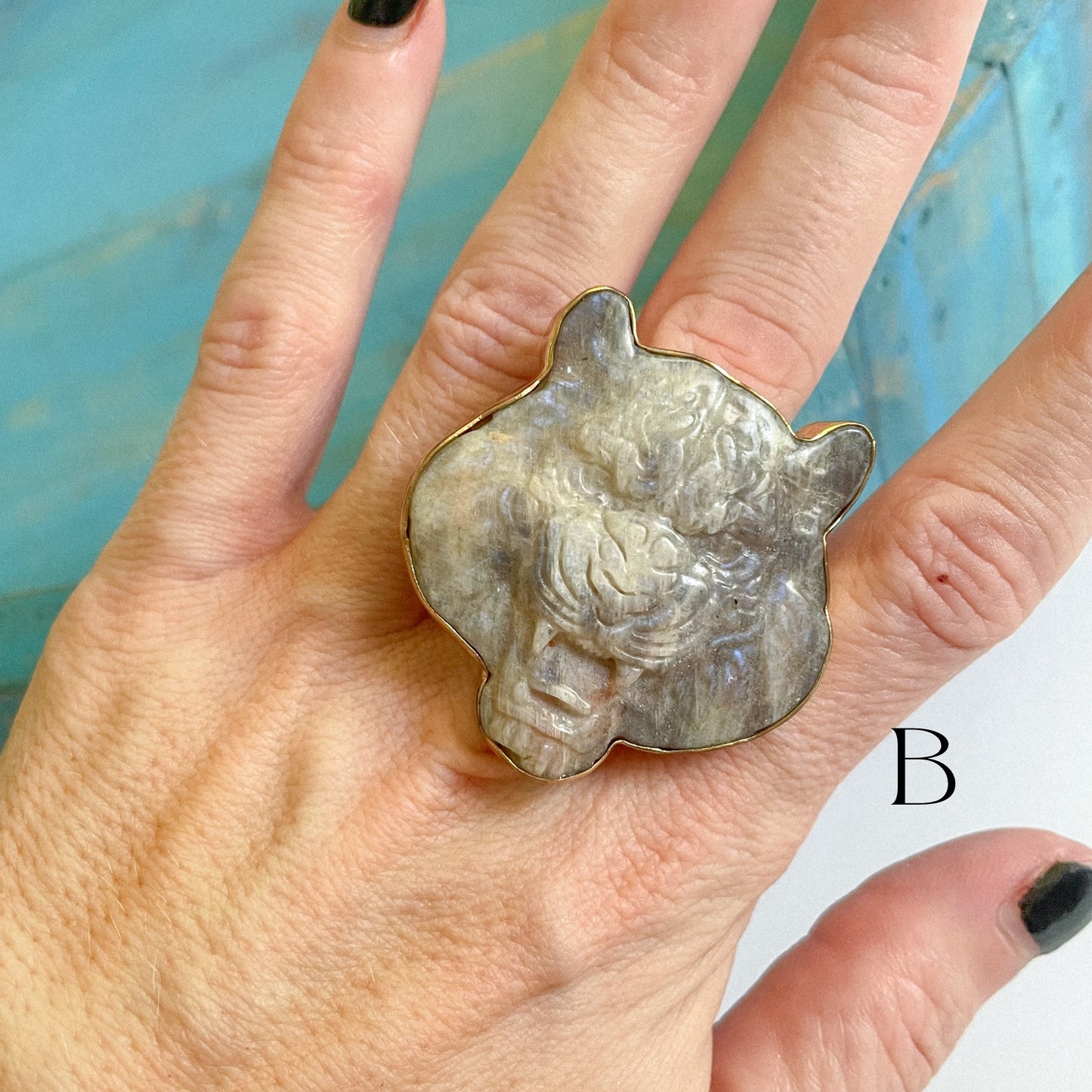 Moonstone Tiger Pendant or Ring - Alchemia