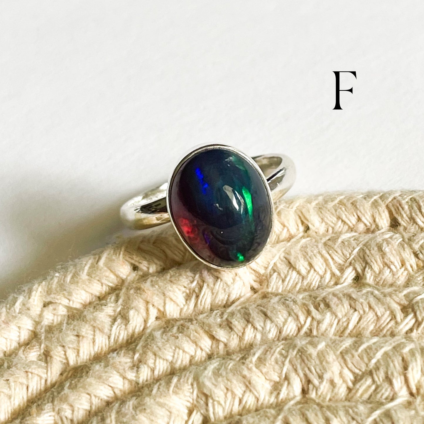 Black Opal Ring - Sterling Silver