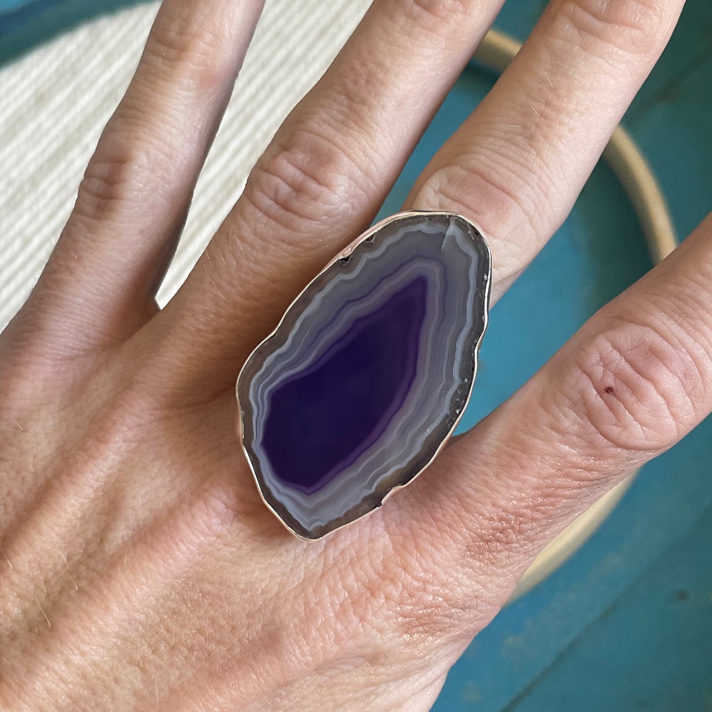 Colorful Agate Slice Rings & Pendants - Both Metals