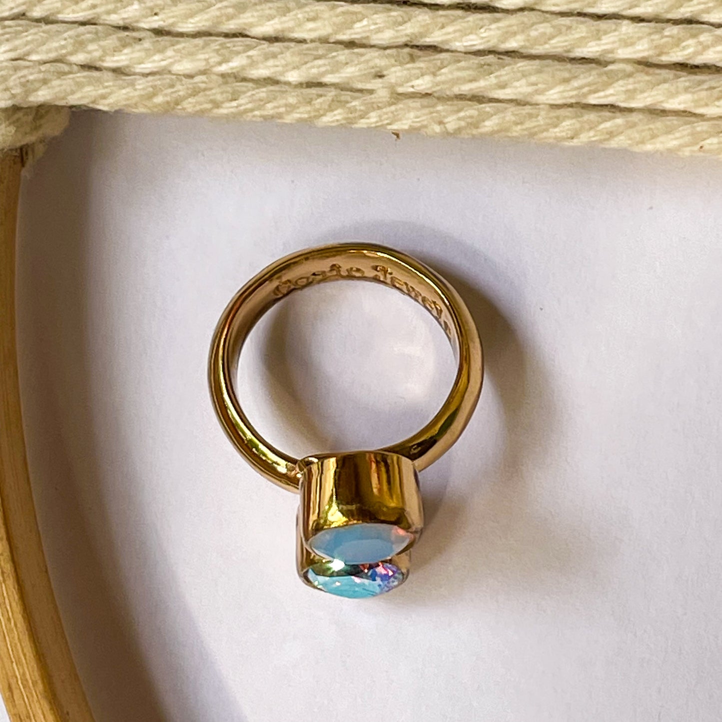 Opalite & Aurora Borealis Bypass Ring - Alchemia