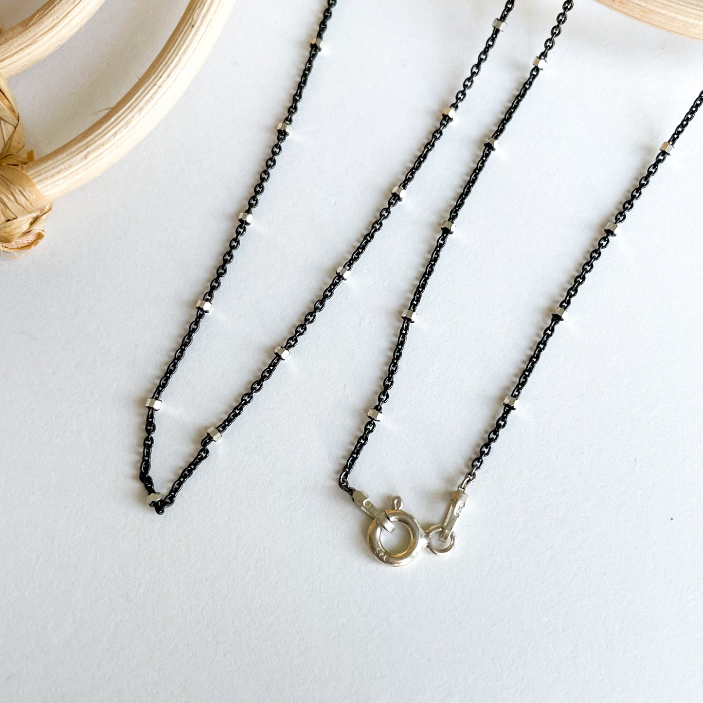 Black Rhodium Accent Chain - Solid Sterling Silver