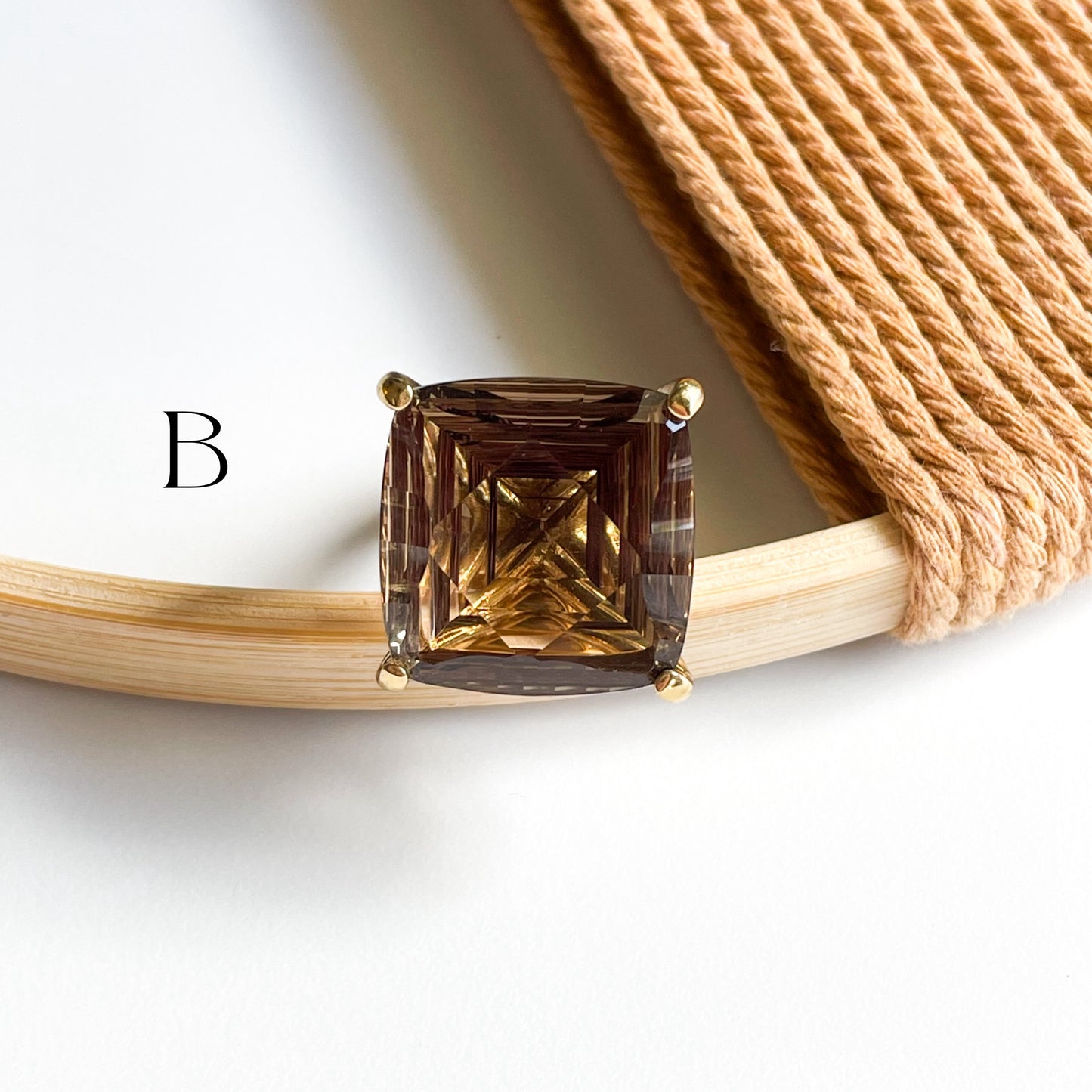 Smokey Quartz Statement Prong Ring - Alchemia