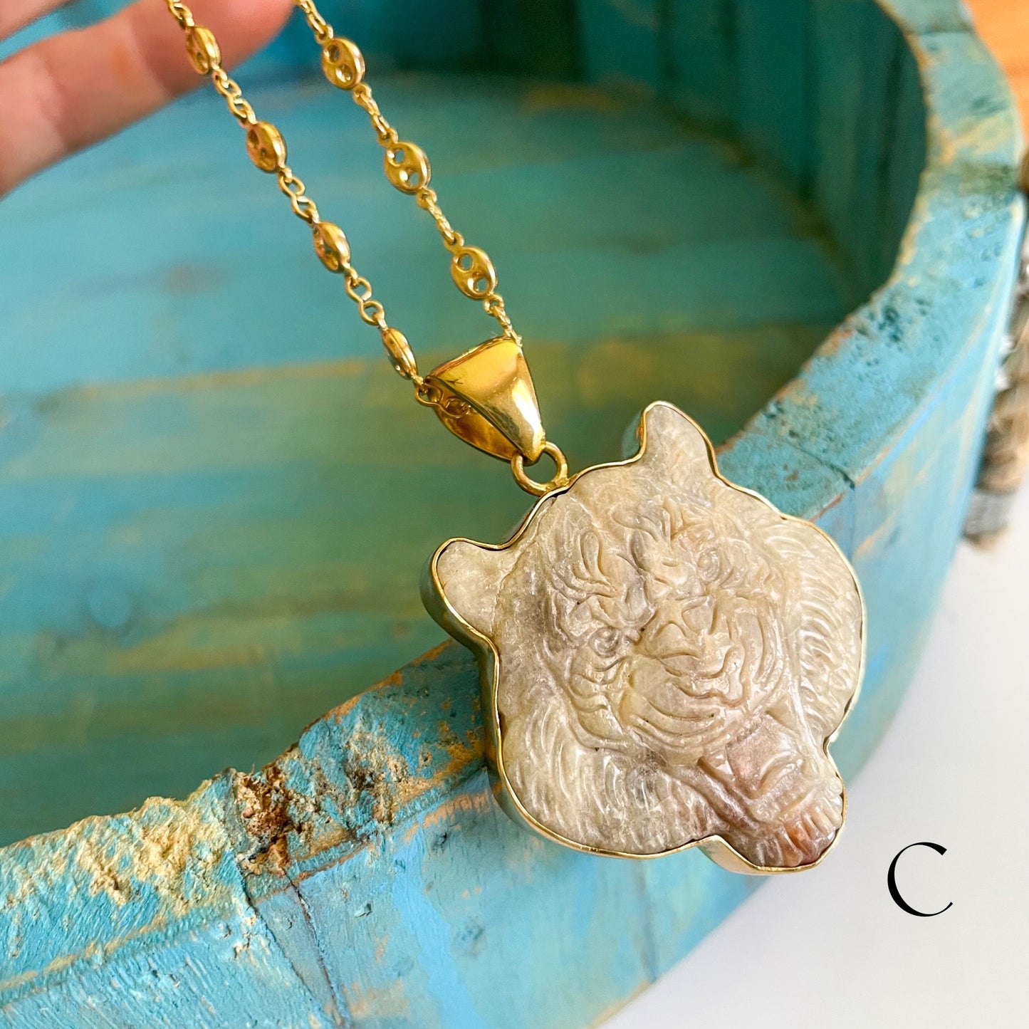 Moonstone Tiger Pendant or Ring - Alchemia