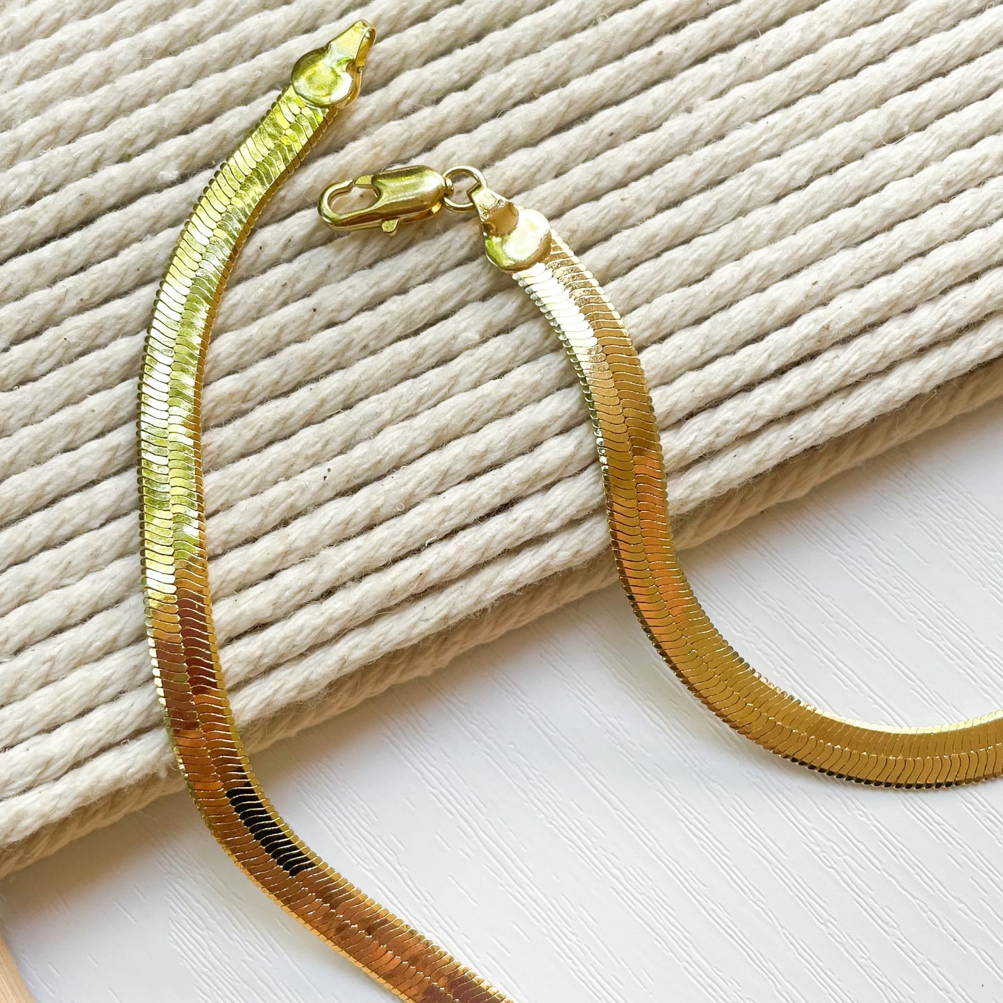 Chunky Herringbone Necklace - 18K Gold Filled