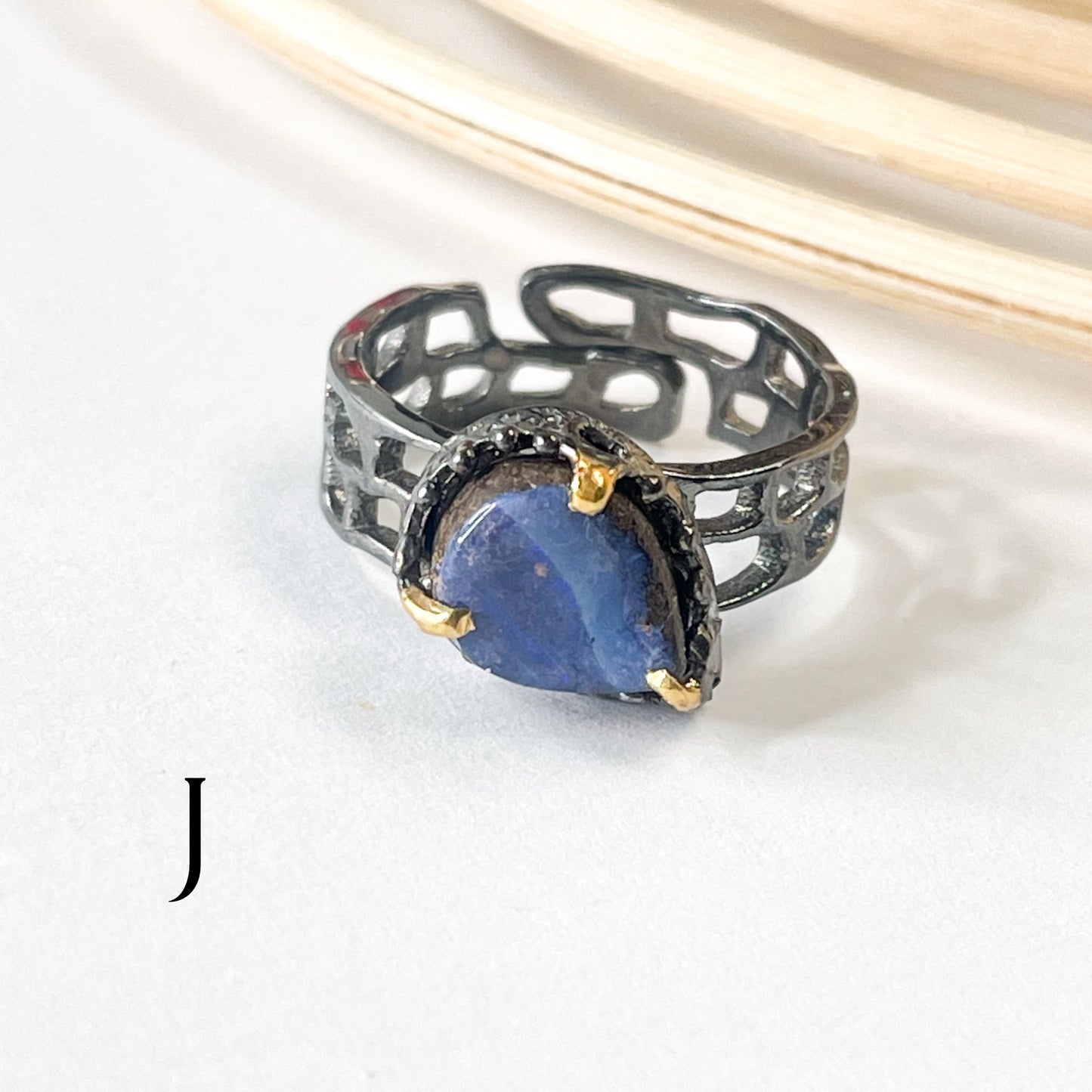 Boulder Opal Unique Band - Solid Sterling Silver