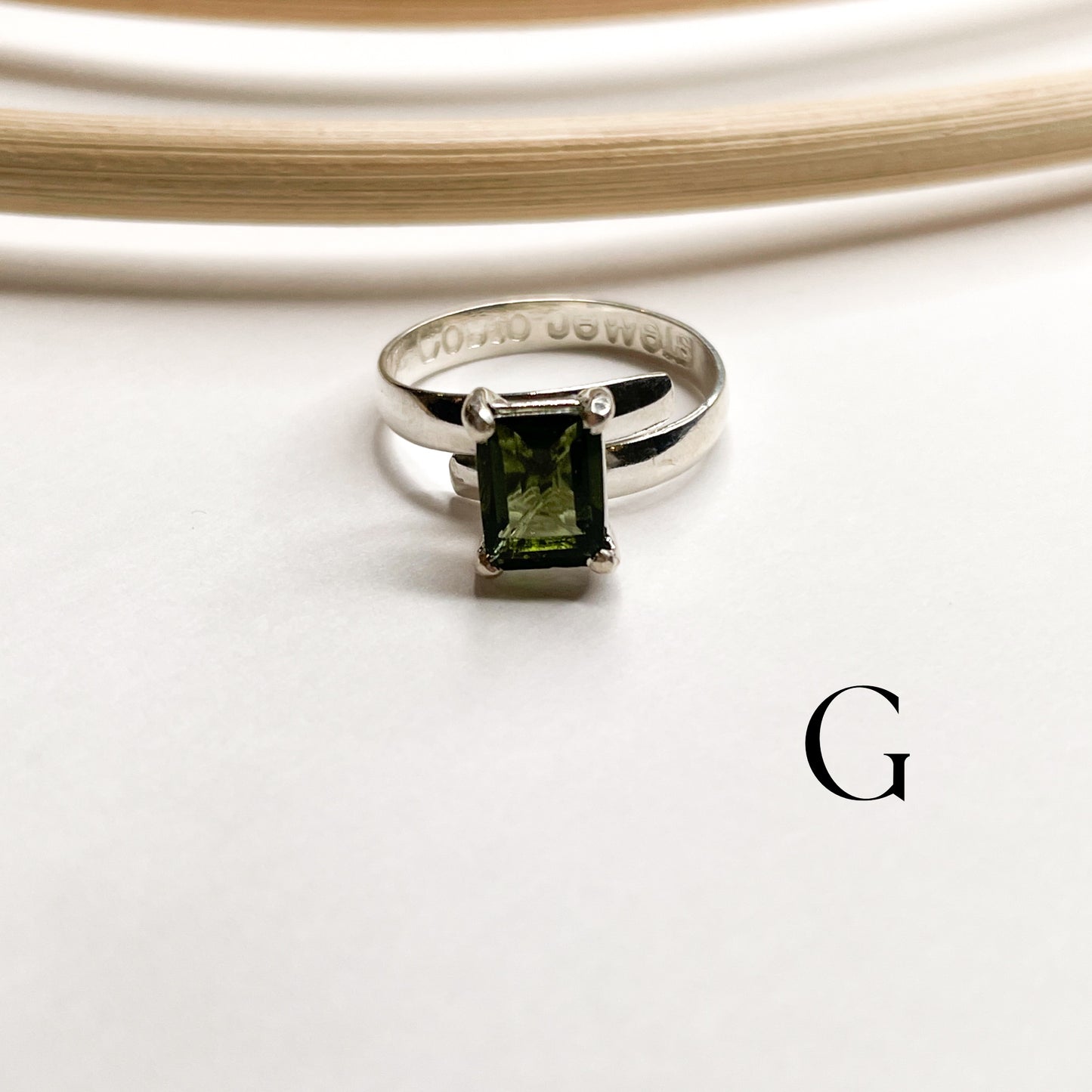 Certified Moldavite Prong Rings - Solid Sterling Silver