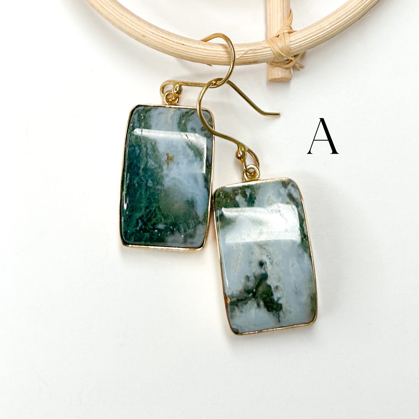 Moss Agate Dangles - Alchemia