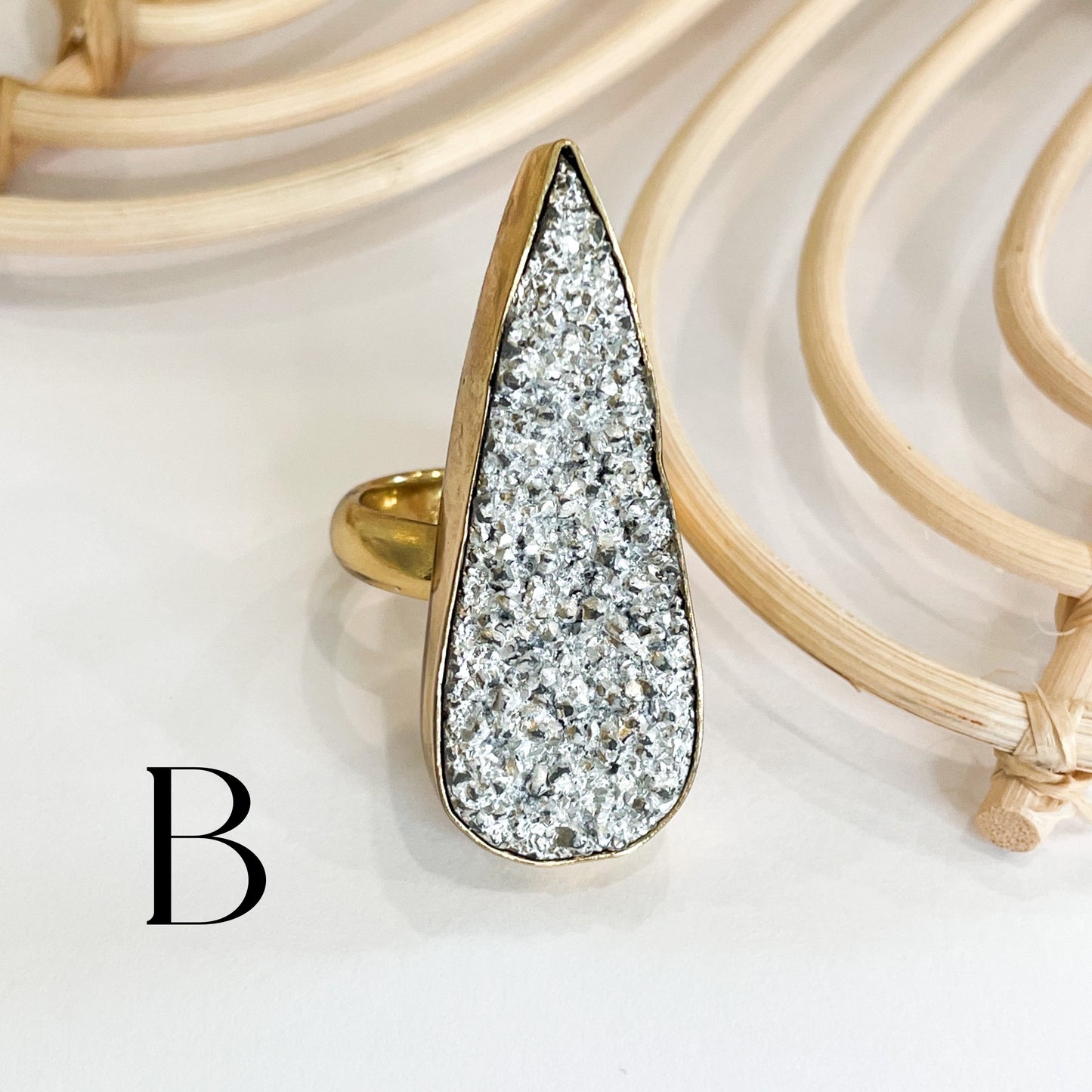 Aluminum Teardrop Ring - Alchemia