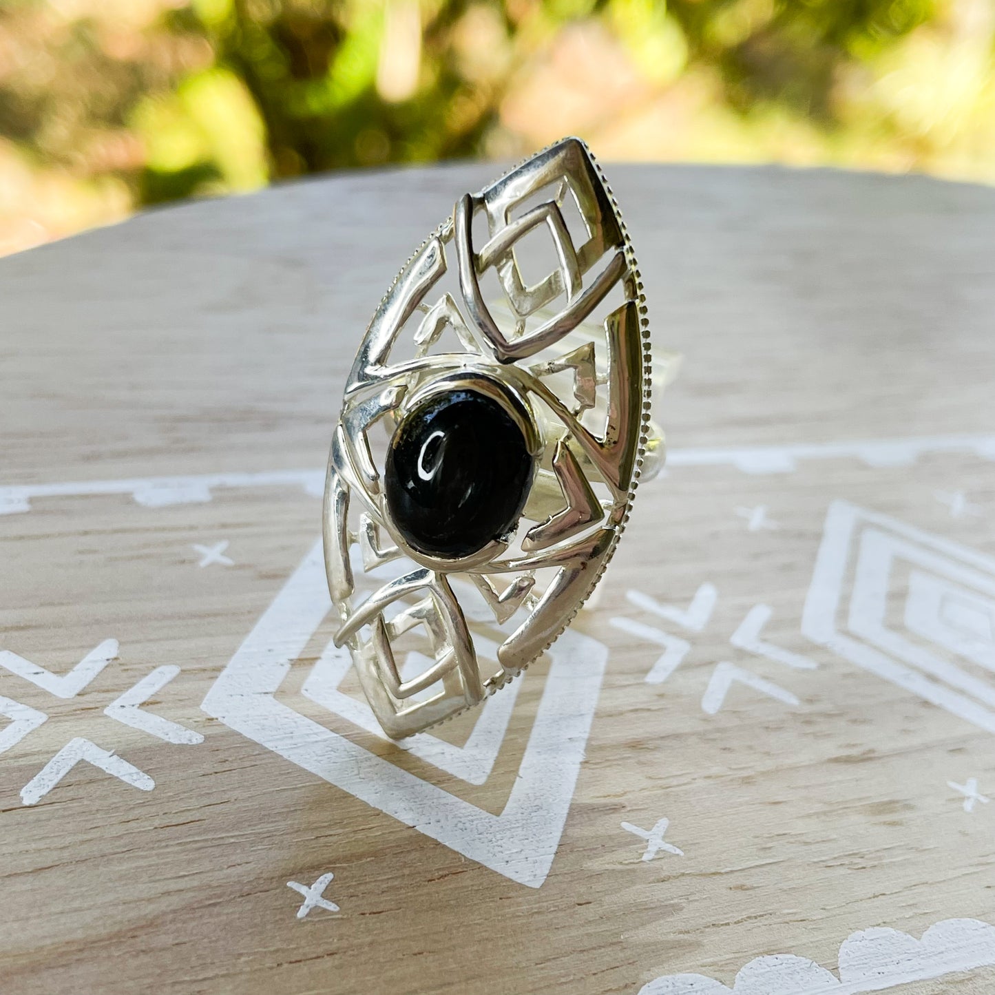Star Diopside Filigree Ring - Solid Sterling Silver