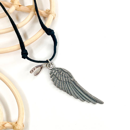 Angel Wing Necklace - Solid Sterling Silver