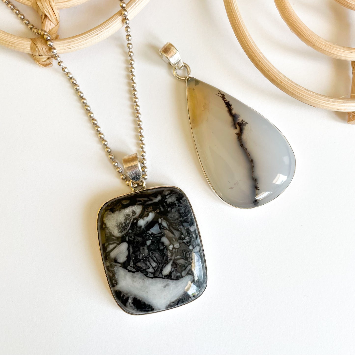 Agate Pendant - Solid Sterling Silver