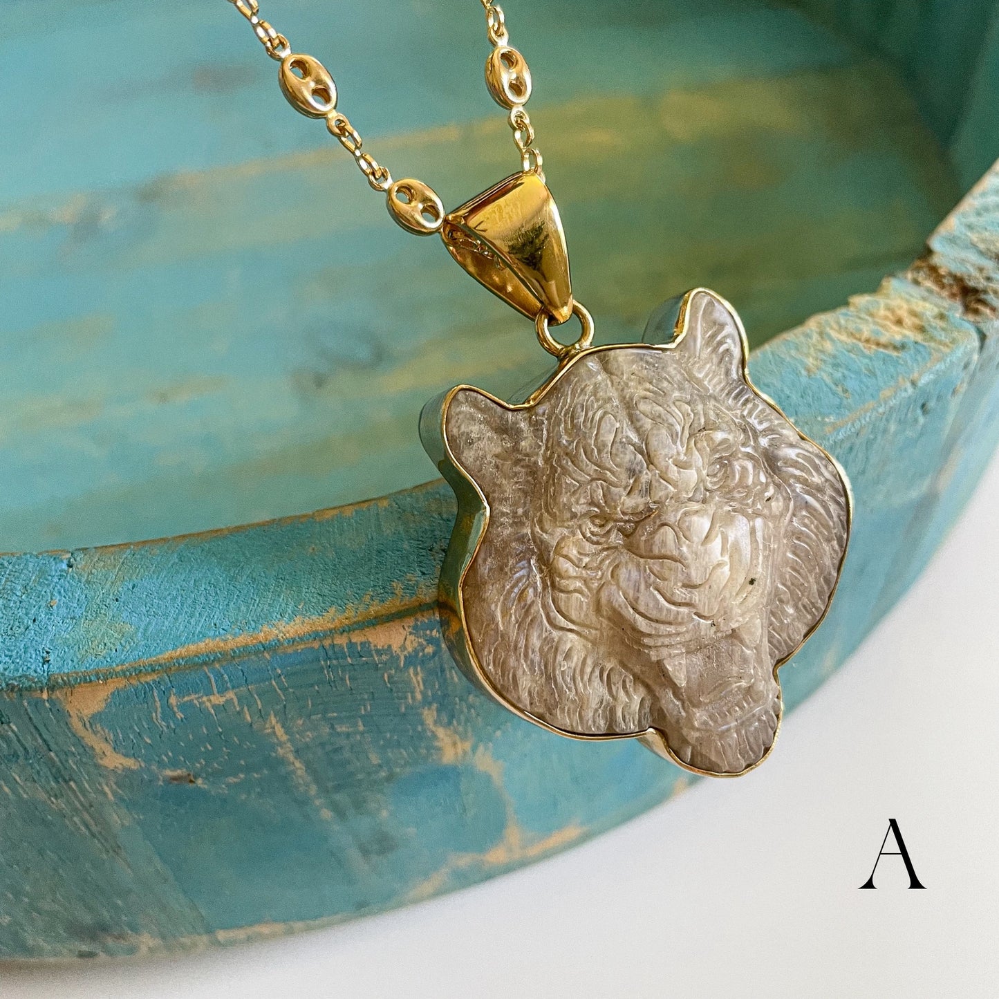 Moonstone Tiger Pendant or Ring - Alchemia