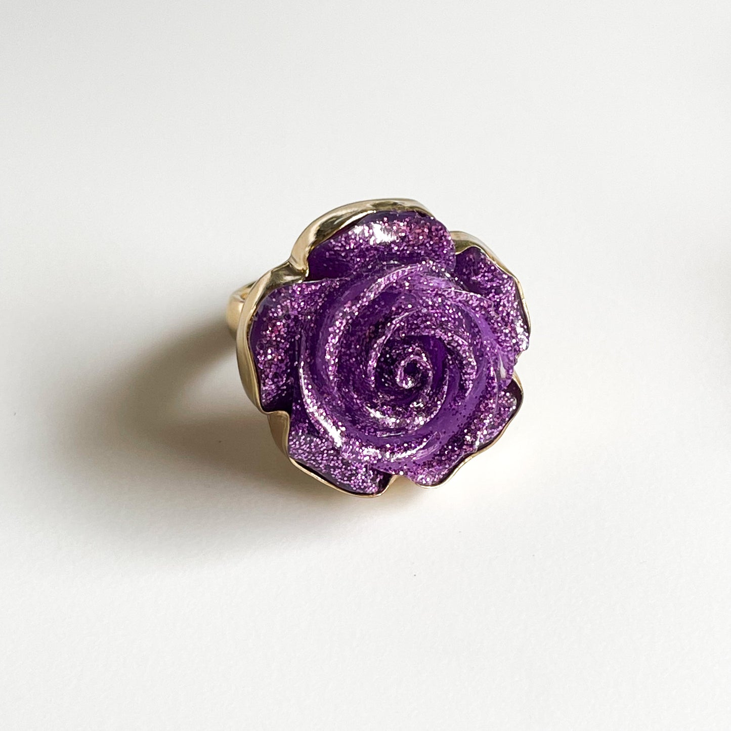 Colorful Glitter Resin Rose Ring - Alchemia Gold