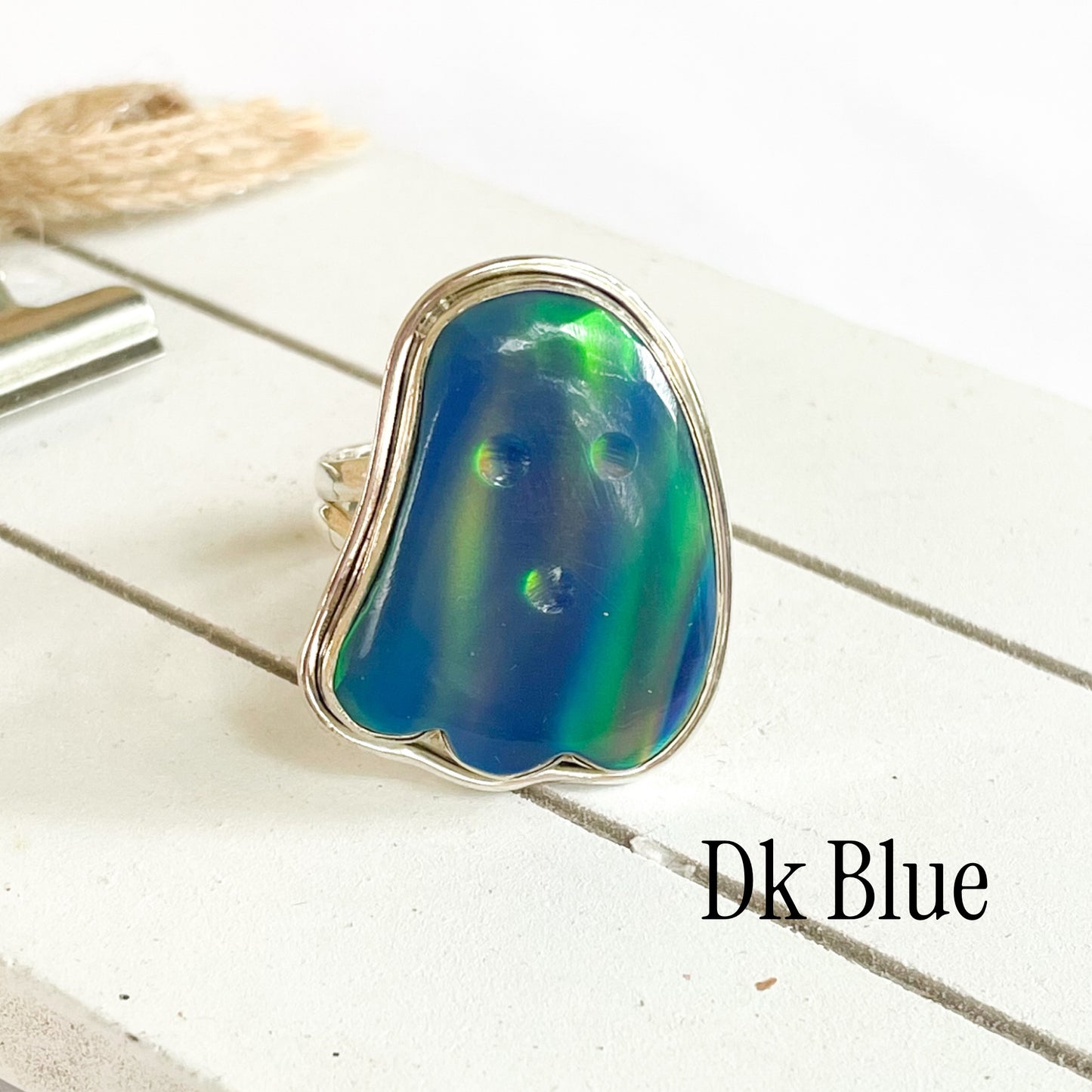 Galaxy Opal Ghost Rings - Solid Sterling Silver