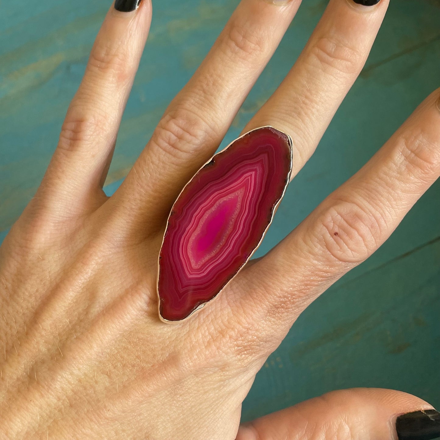 Colorful Agate Slice Rings & Pendants - Both Metals
