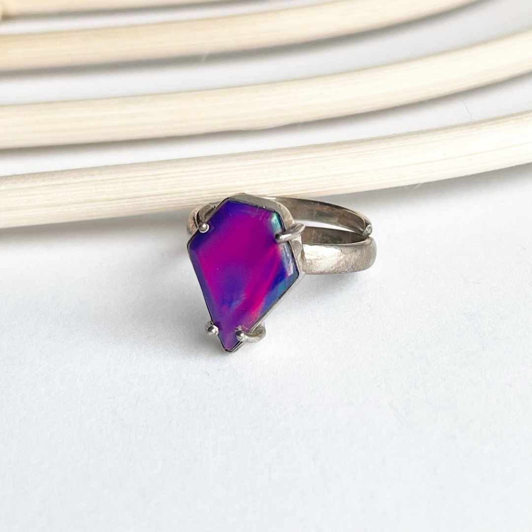 Purple Galaxy Ring - Solid Sterling Silver