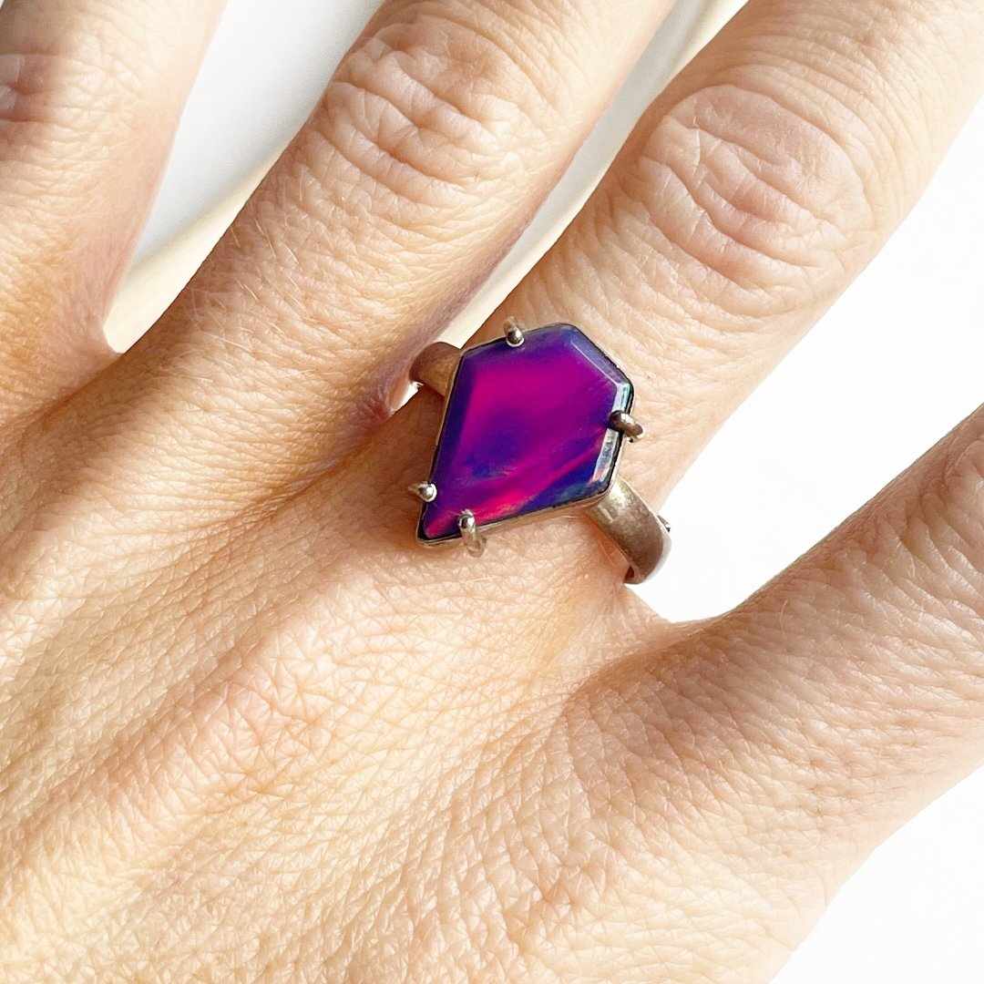 Purple Galaxy Ring - Solid Sterling Silver