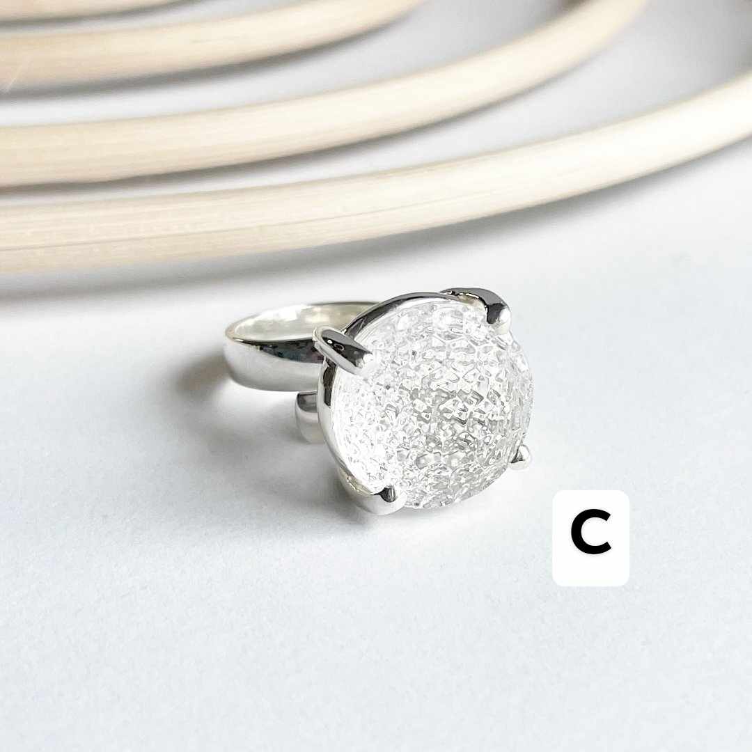 Clear Quartz Special Cut Prong Rings - Solid Sterling Silver