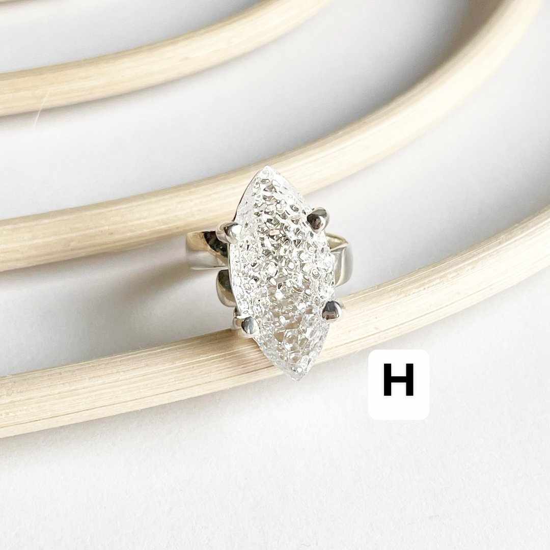Clear Quartz Special Cut Prong Rings - Solid Sterling Silver
