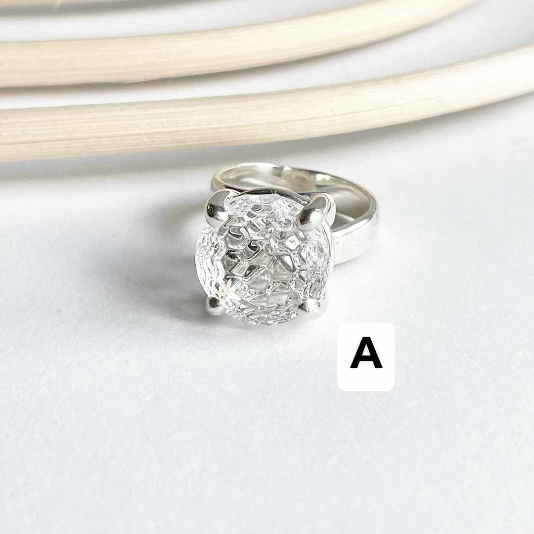 Clear Quartz Special Cut Prong Rings - Solid Sterling Silver