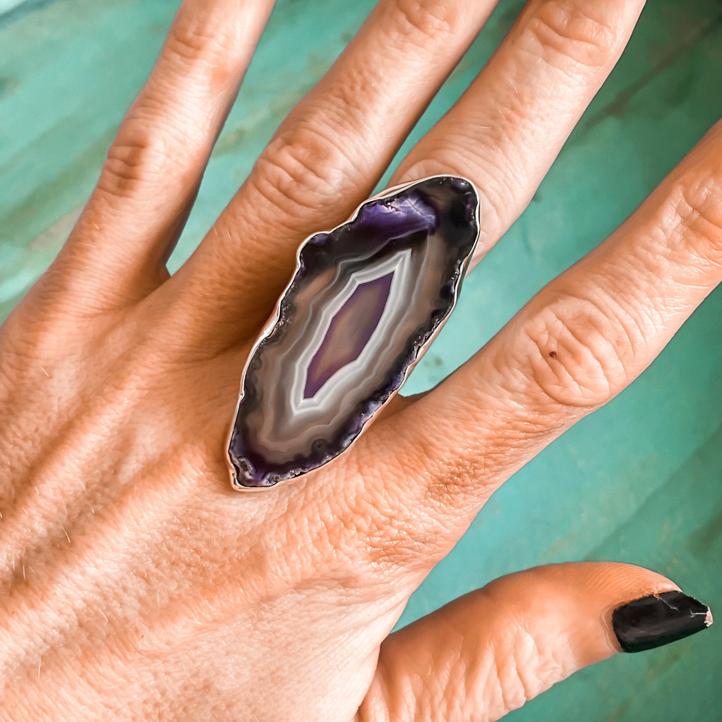 Colorful Agate Slice Rings & Pendants - Both Metals