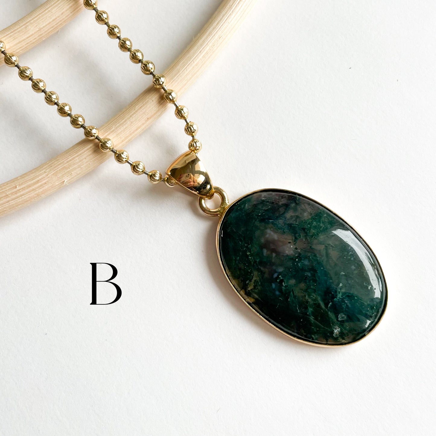 Moss Agate Pendant - Alchemia