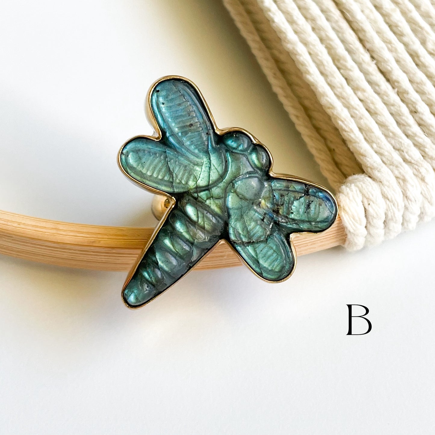 Dragonfly Labradorite Ring - Alchemia Gold