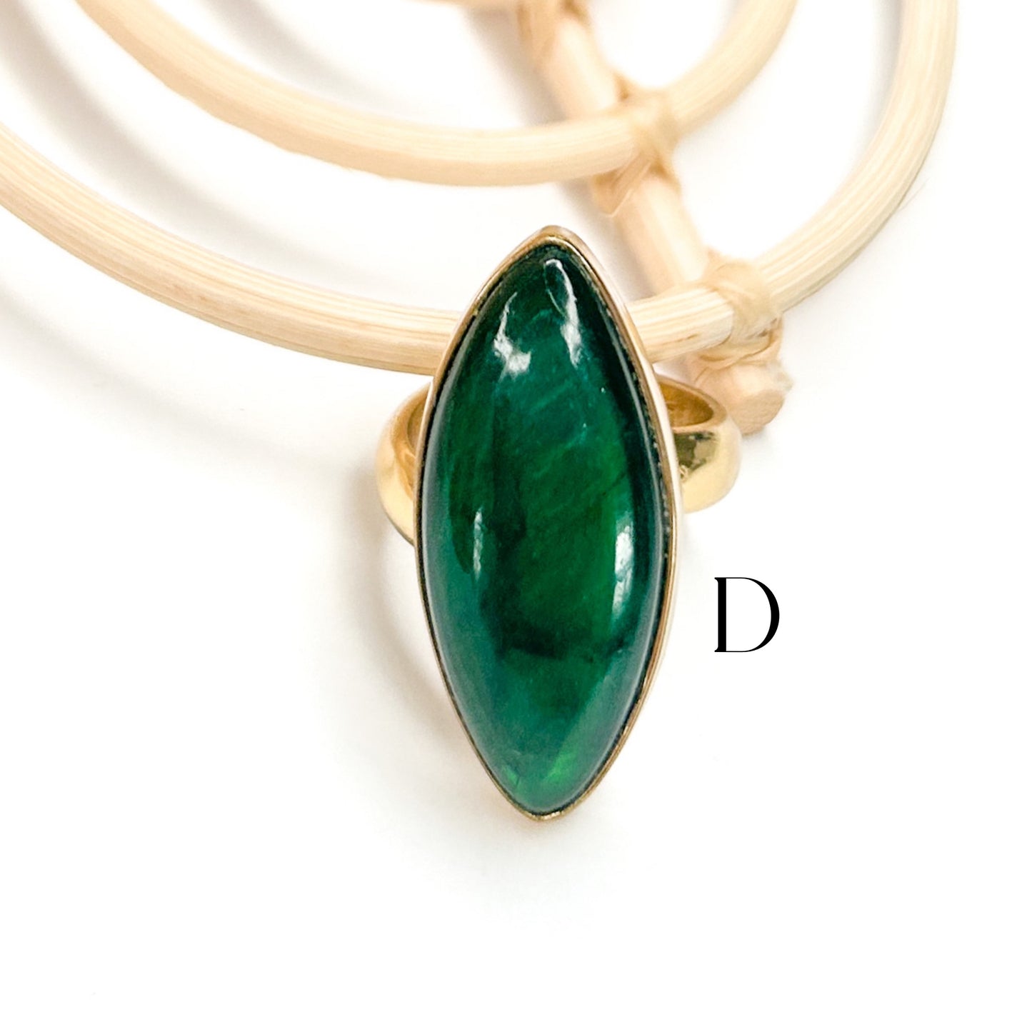 Green Rainbow Moonstone Ring - Alchemia