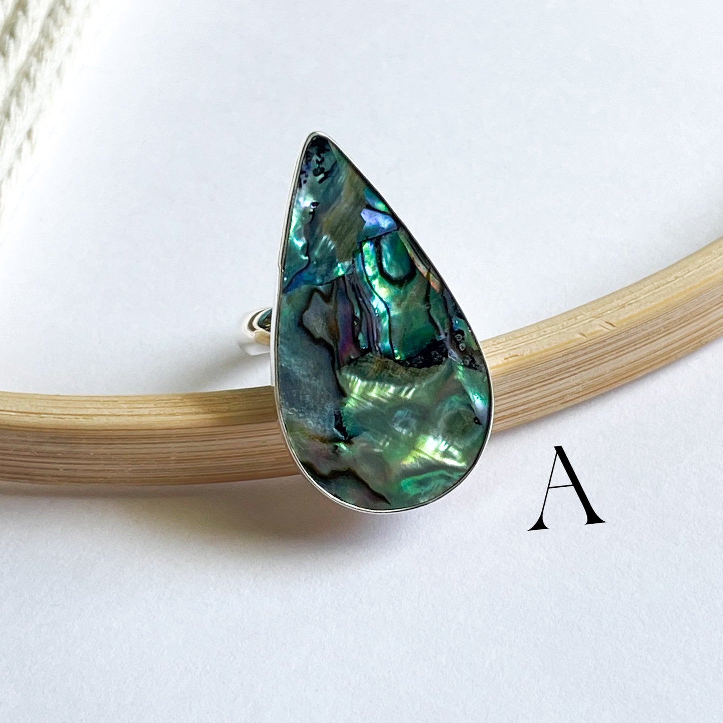 Abalone Ring - Solid Sterling Silver