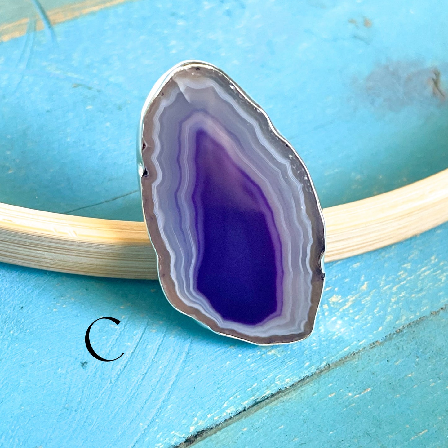 Colorful Agate Slice Rings & Pendants - Both Metals