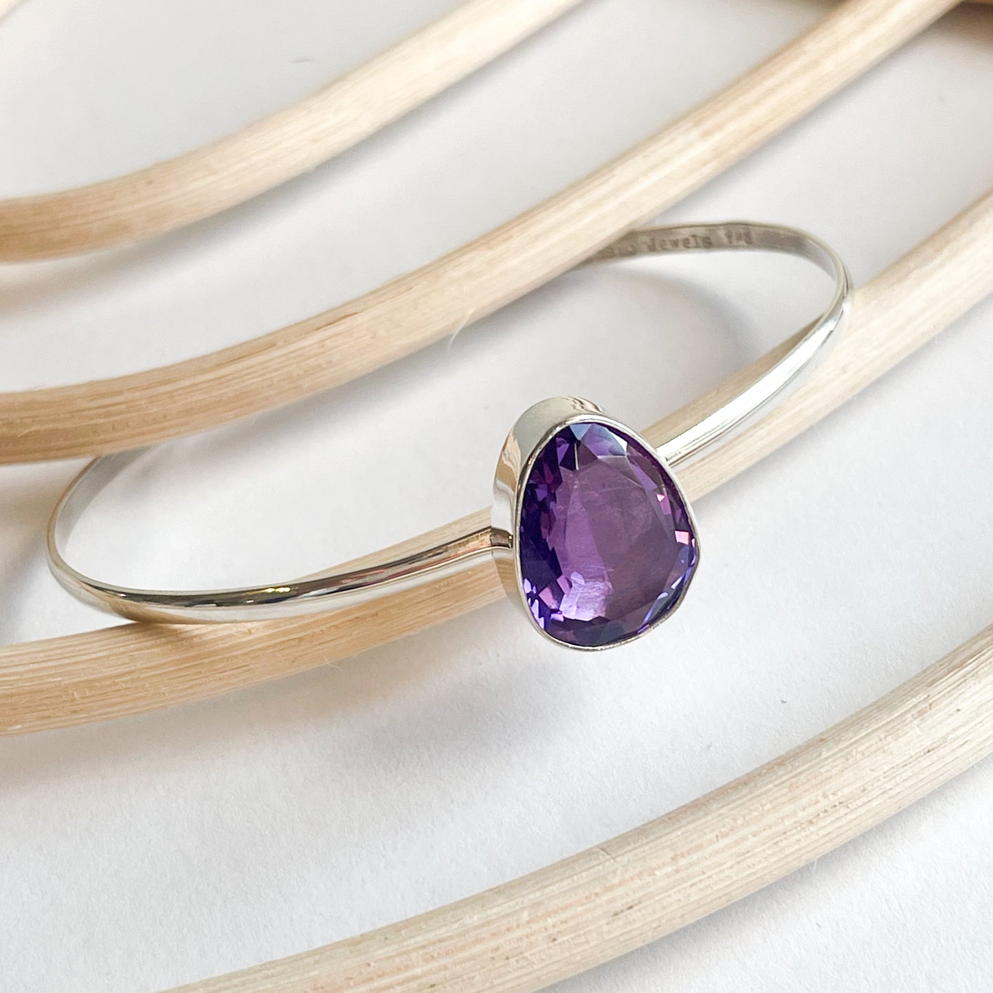 Amethyst Mini Cuff - Solid Sterling Silver