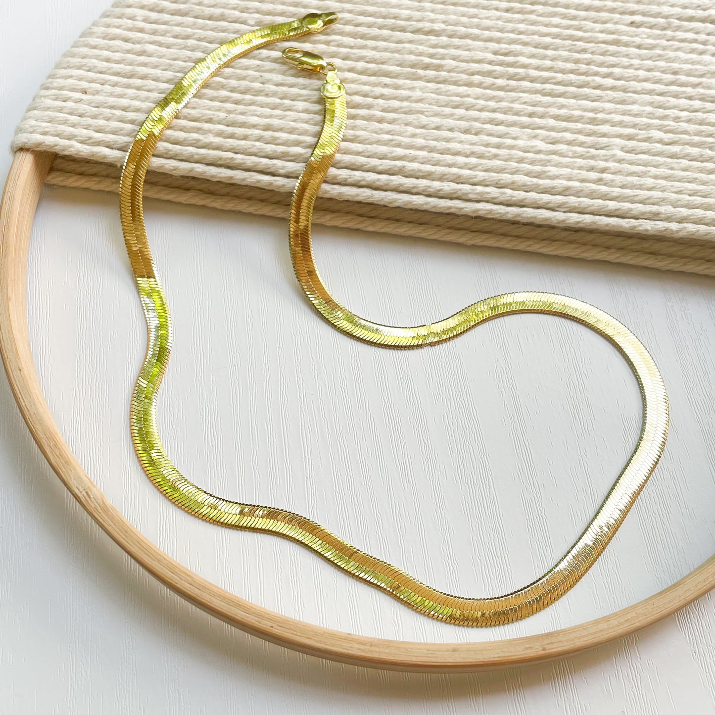 Chunky Herringbone Necklace - 18K Gold Filled