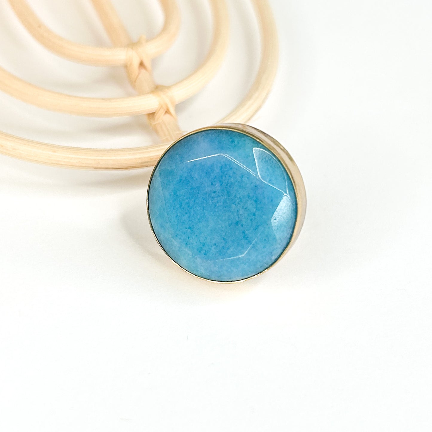 Color Enhanced Polka Dot Agate Ring - Alchemia Gold