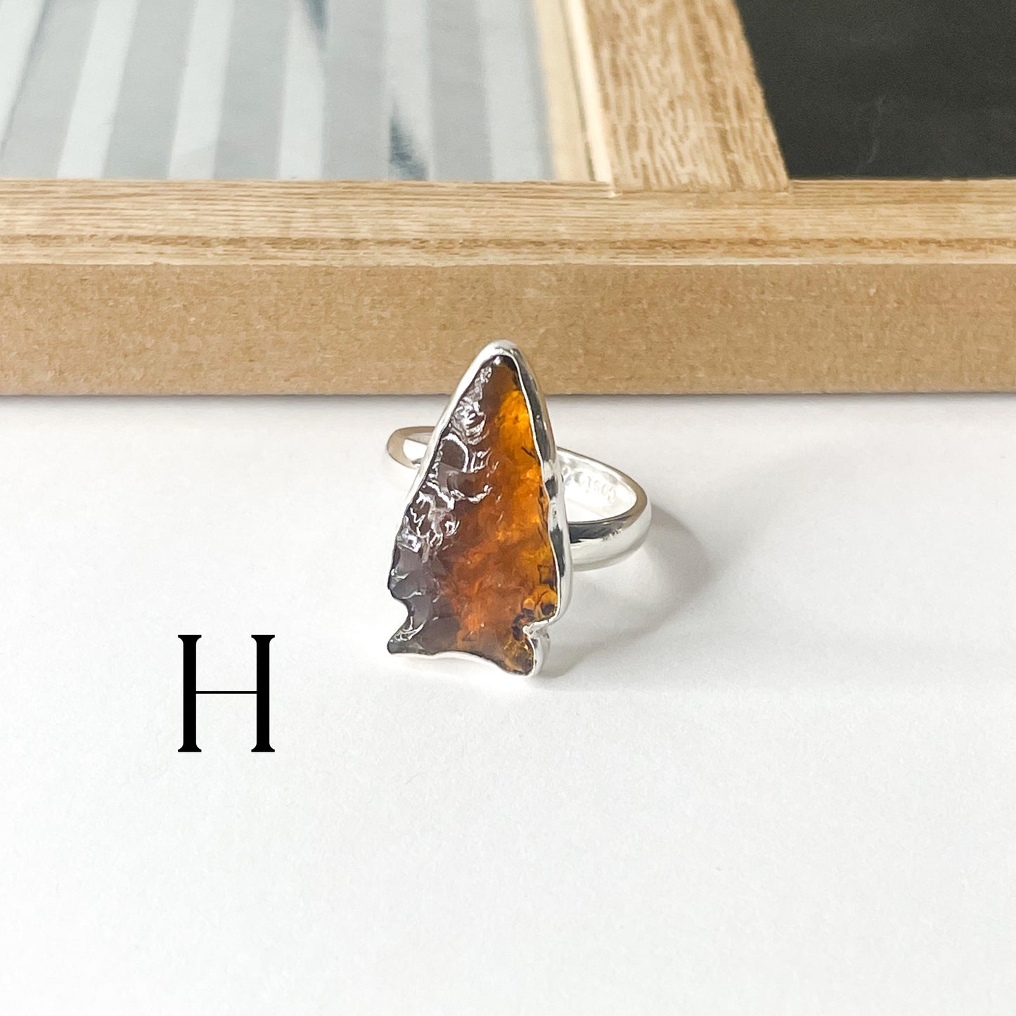 Colorful Glass Arrow Ring - Solid Sterling Silver