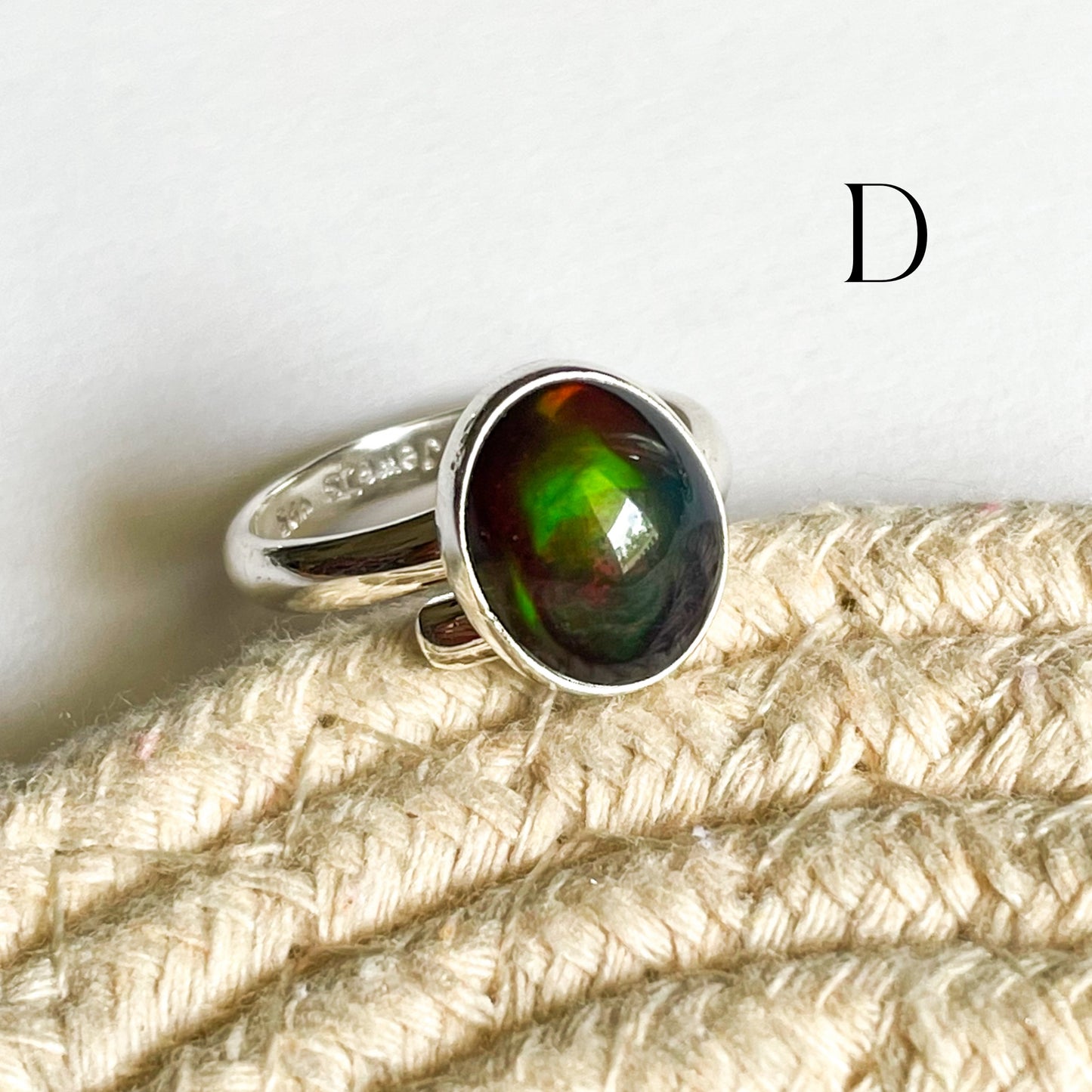 Black Opal Ring - Sterling Silver