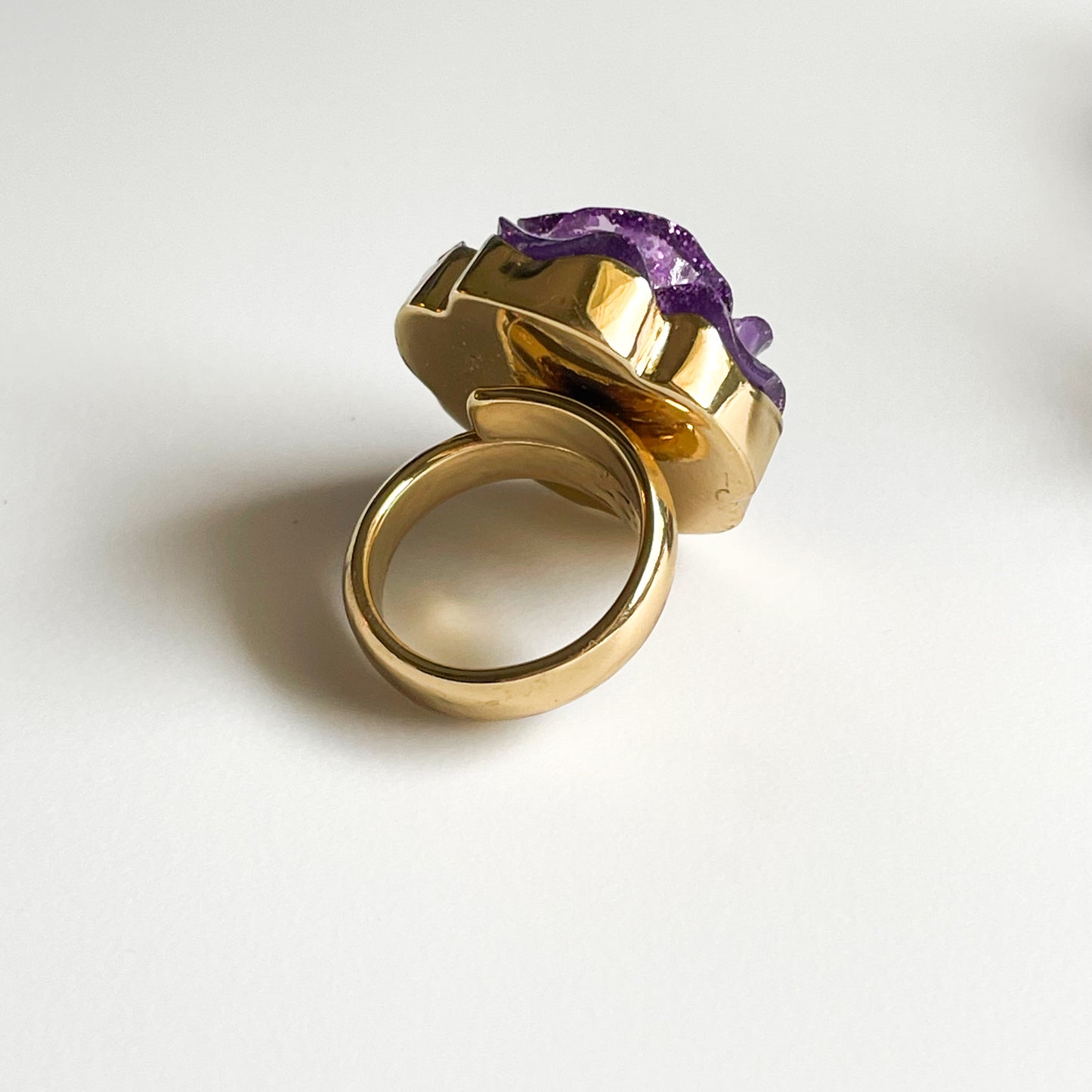 Colorful Glitter Resin Rose Ring - Alchemia Gold