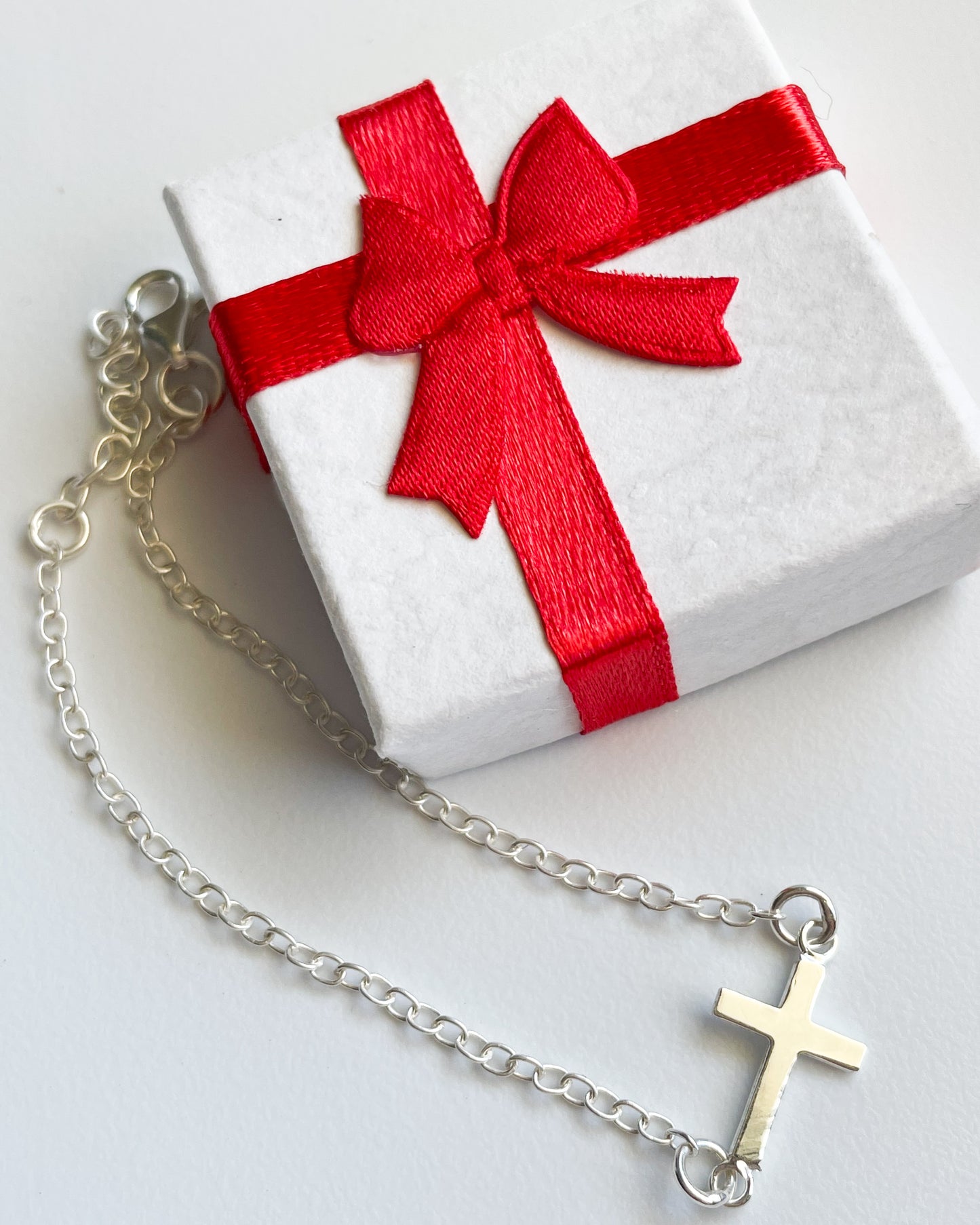Cross Bracelet - Solid Sterling Silver