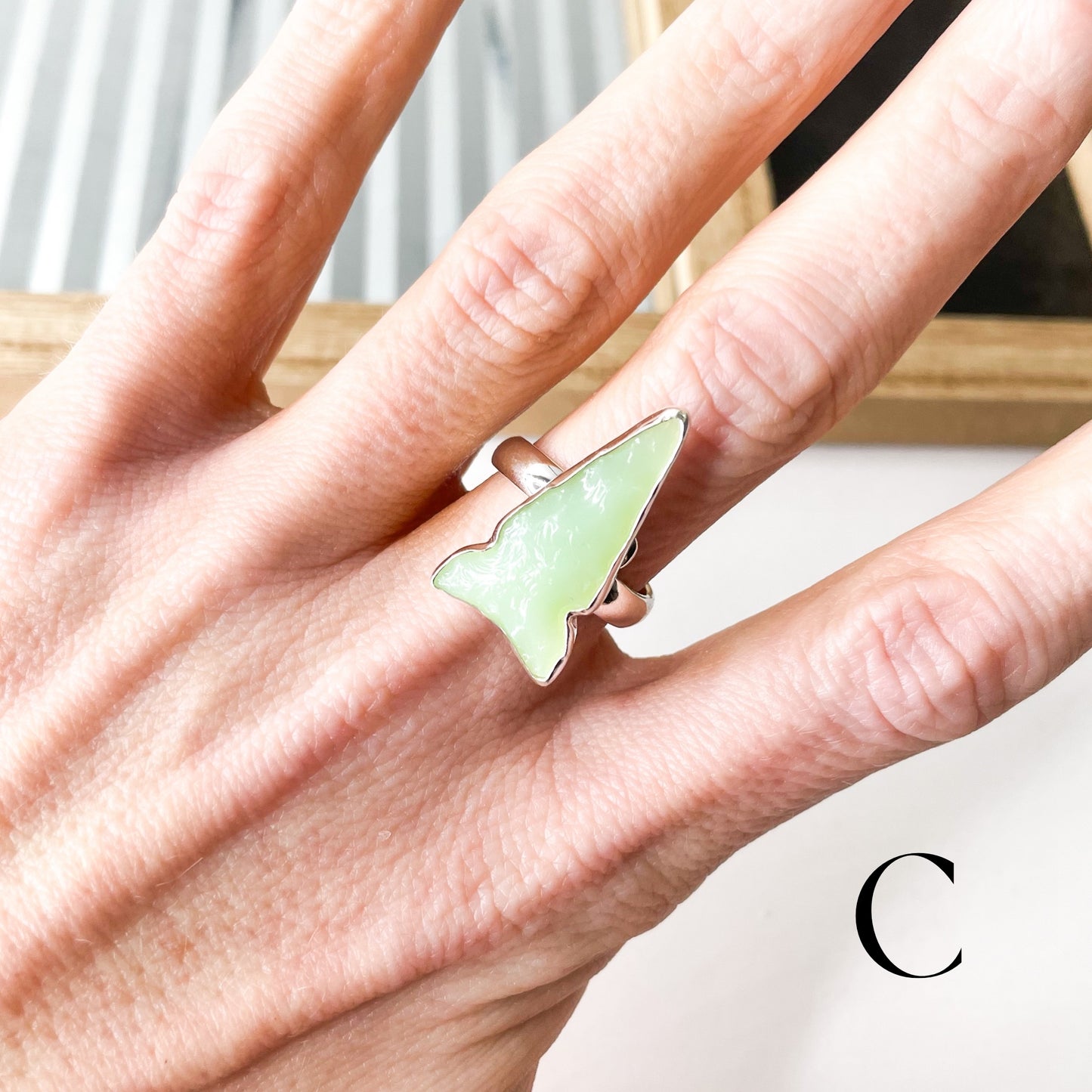 Colorful Glass Arrow Ring - Solid Sterling Silver