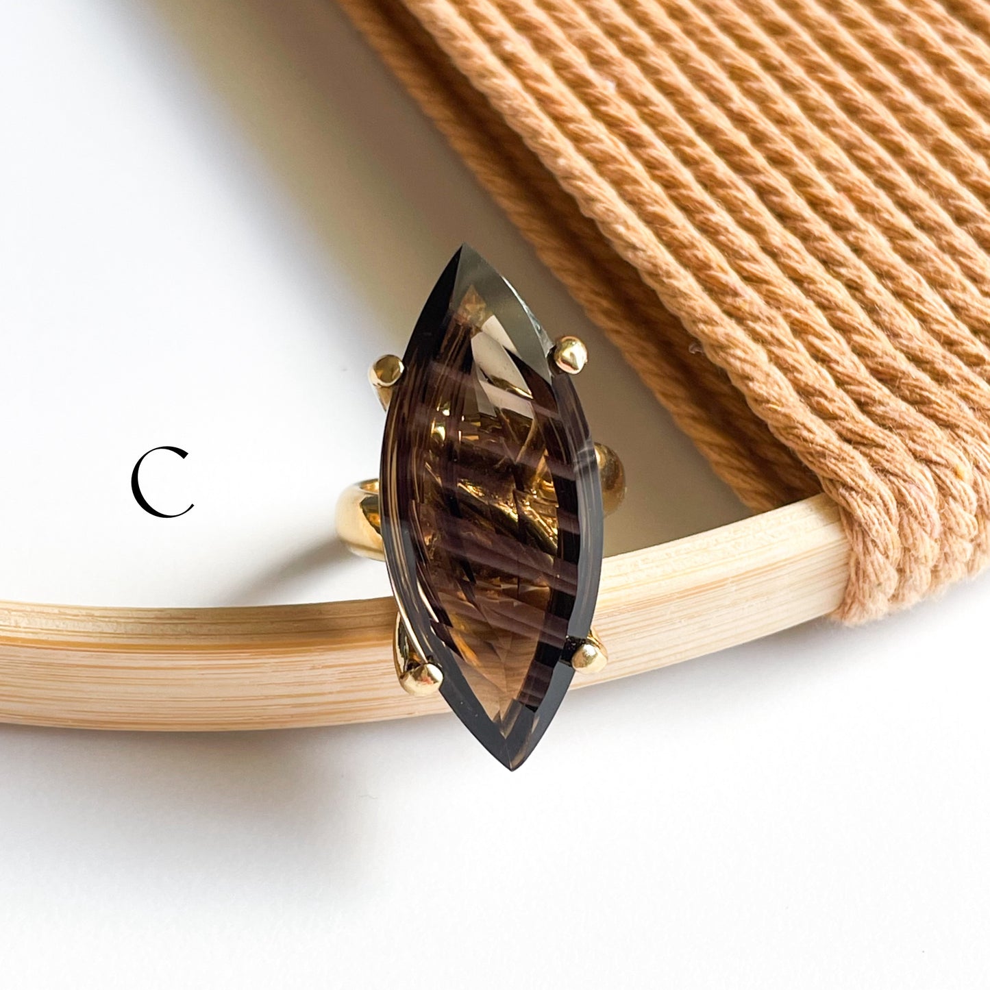 Smokey Quartz Statement Prong Ring - Alchemia